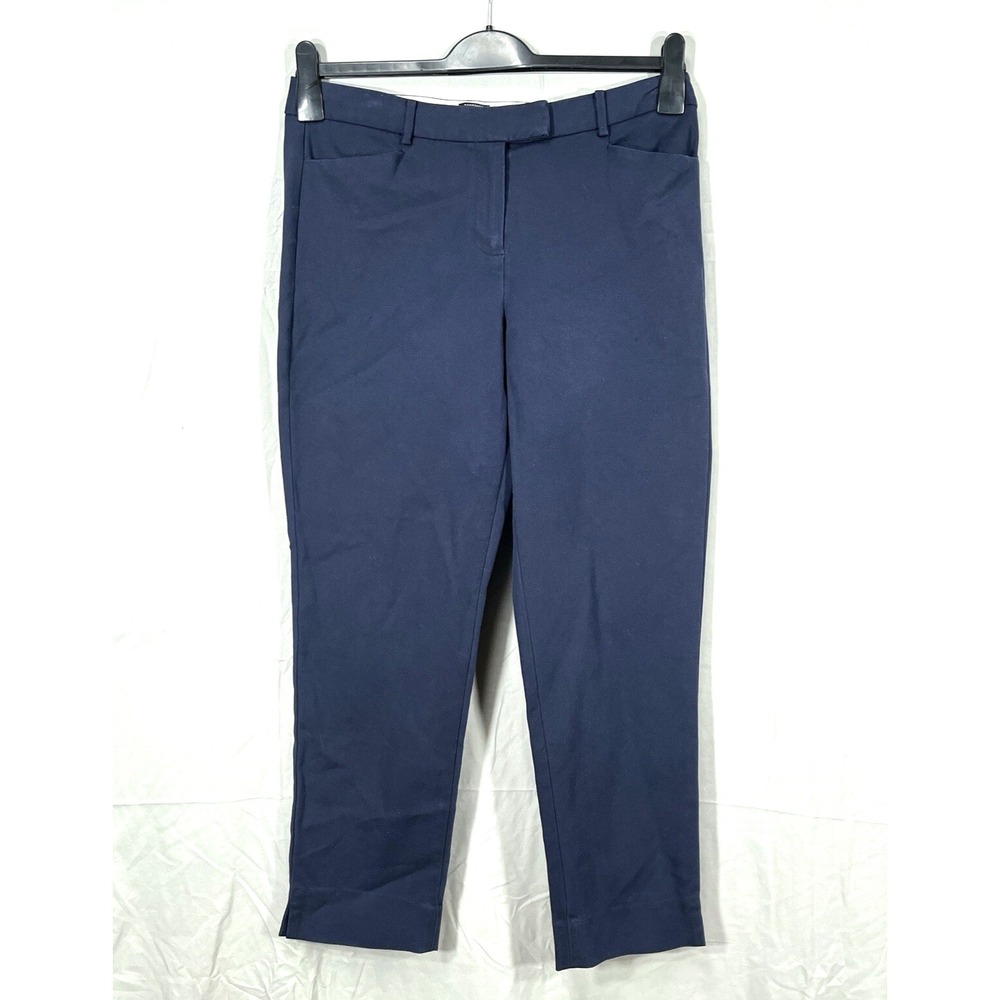 TALBOTS Hampshire CURVY Navy Blue TWILL Mid-Rise CHINOS Ankle Pants Sz 8/P 8P